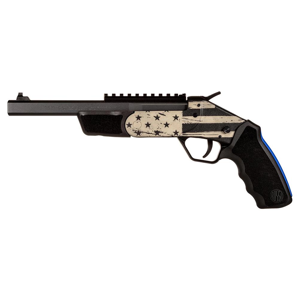 Rossi Brawler US Flag Handgun 45 Colt/410 ga 1rd Capacity 9" Barrel Black Finish Picture of Taurus InternationalInc - Rossi ROSSI BRAWLER SINGLE SHOT 410GA-45COLT 9'' BK ENG1 US FLAG