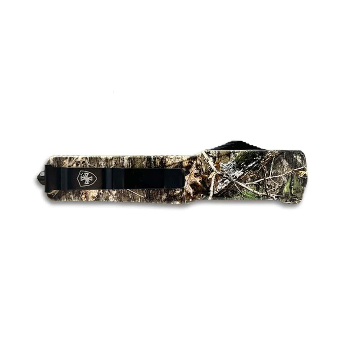 Templar Knife Premium Weighted Large Knife 3-1/2" D2 Dagger Blade Mossy Country DNA Picture of Templar Knife Large Zinc Mossy Oak DNA Dagger Black D2