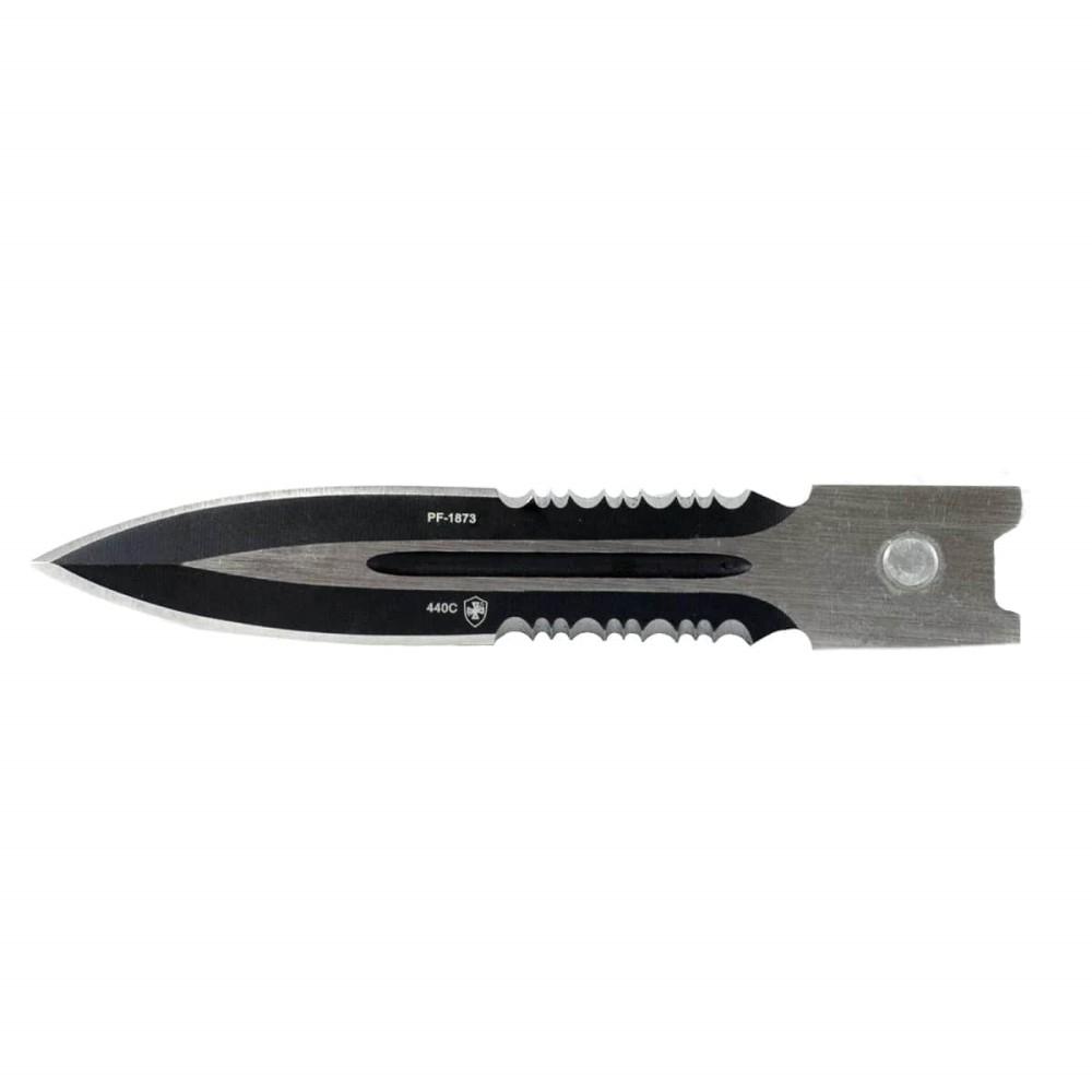 Templar Knife Small Black Rubber Knife 2-3/4" OTF Dagger Blade Semi Serrated Black Picture of Templar Knife Templar Knives Small Black Rubber Dagger Serrated Black