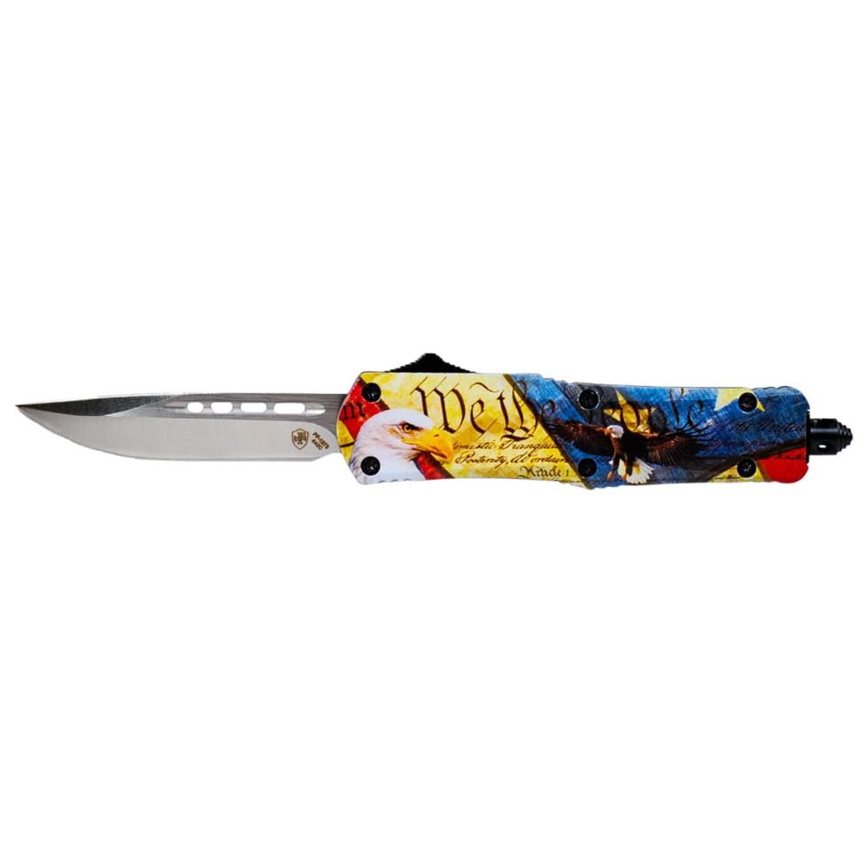 Templar Knife Small Eagle Knife 2-1/4" Drop Point Blade We The People Eagle Picture of Templar Knife Templar Knives Small Eagle Drop Silver
