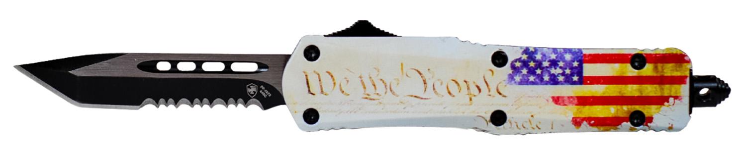 Templar Knife Small We The People Tanto Serrated Black Picture of Templar Knife Templar Knives Small We The People Tanto Serrated Black