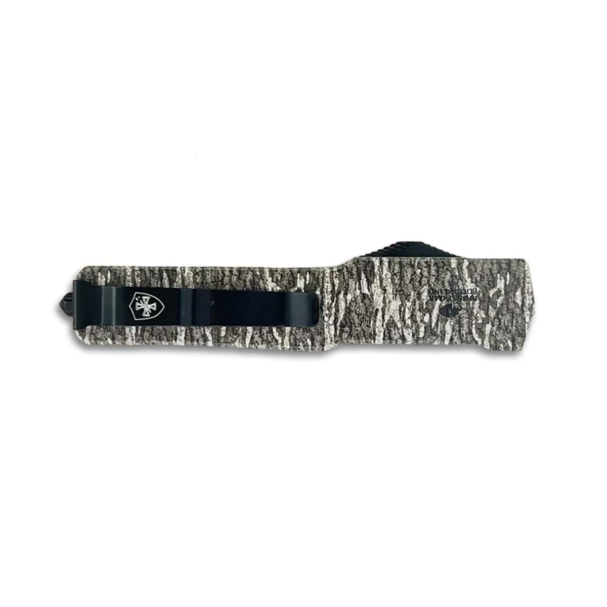 Templar Knife Premium Weighted Small Knife 3" D2 Tanto Blade Mossy Oak Bottomland Picture of Templar Knife Small Zinc Mossy Oak Bottomland Tanto Black D2
