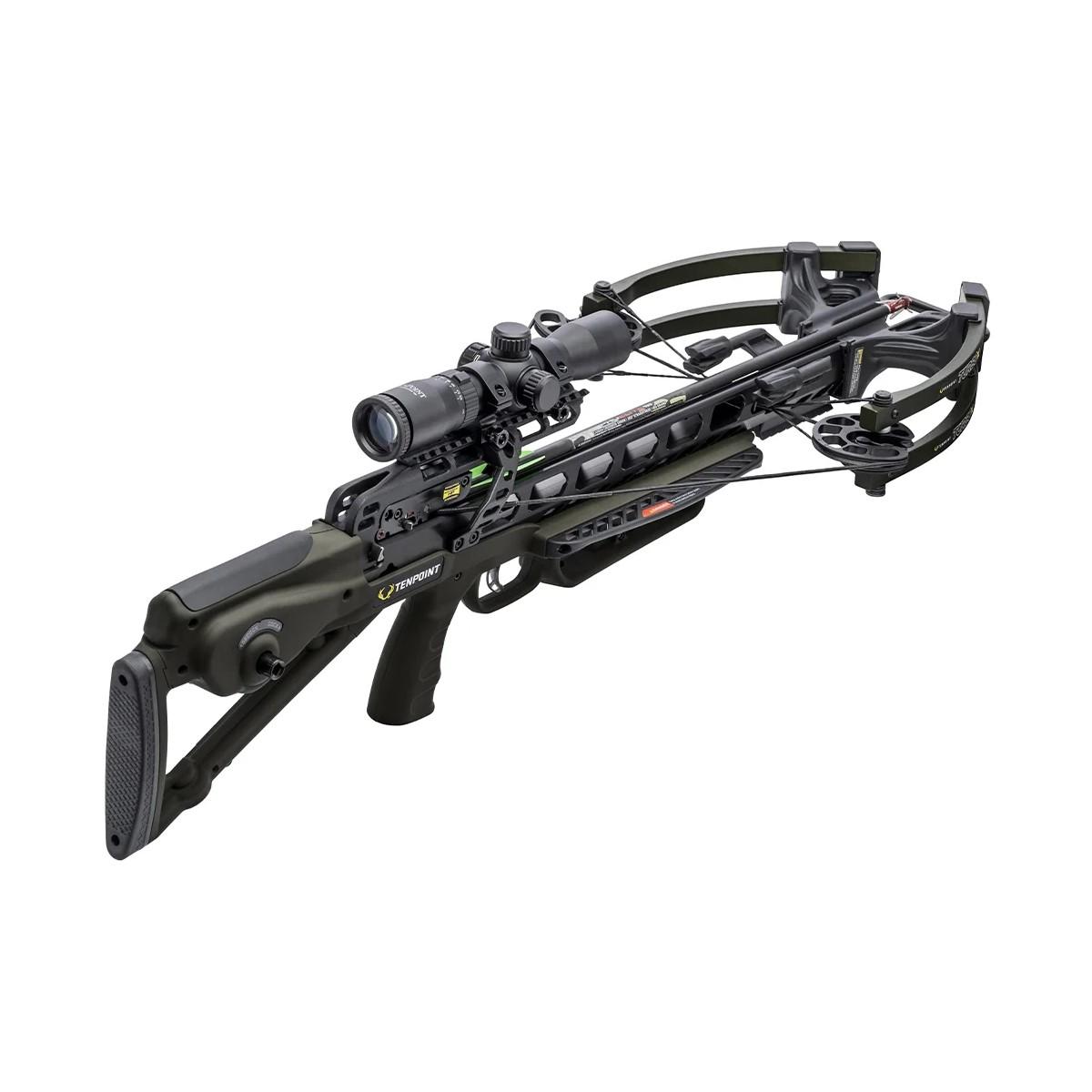 Tenpoint Turbo X Crossbow ACUslide Crank RangeMaster 100 Scope - Moss Green