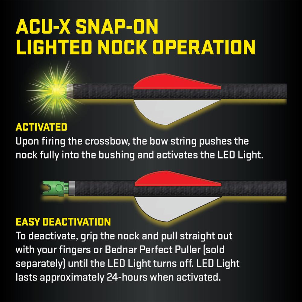 TenPoint ACU-X Snap-On Lighted Crossbow Nock 3/ct Picture of Tenpoint Crossbow Technologies ACU-X Lighted Nock for HP Bushing 3pk