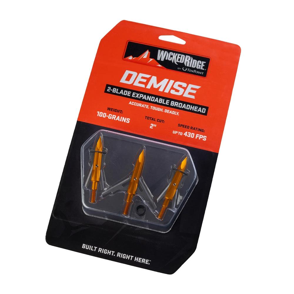 TenPoint Wicked Ridge Demise Broadhead 100 Grain 3/ct Picture of Tenpoint Crossbow Technologies Wicked Ridge Demise Broadhead 100 grain 3pk