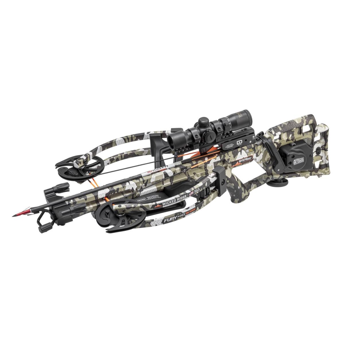 Wicked Ridge Fury 410 De-Cock Crossbow ACUdraw RangeMaster Pro Scope Camo Picture of Tenpoint Crossbow Technologies Wicked Ridge Fury 410 De-Cock ACUdraw De-Cock RangeMaster Pro Scope