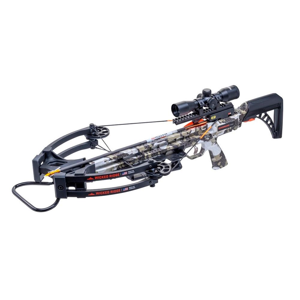 TenPoint Wicked RIdge Warrior 400 Crossbow Peak Camo with Scope Picture of Tenpoint Crossbow Technologies Warrior 400 Rope-Sled Adjustable Stock Pro-View 400 Scope