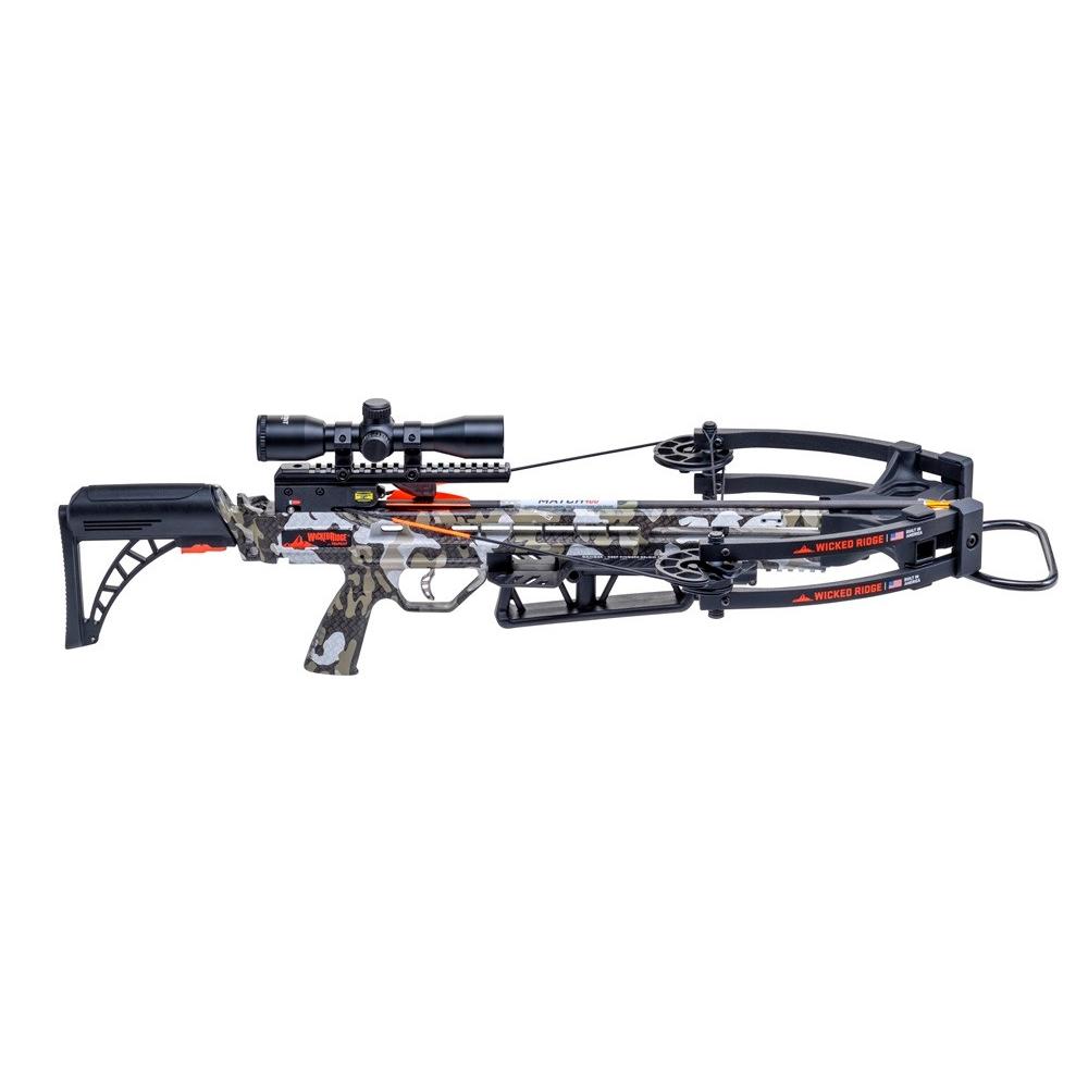 TenPoint Wicked RIdge Warrior 400 Crossbow Peak Camo with Scope Picture of Tenpoint Crossbow Technologies Warrior 400 Rope-Sled Adjustable Stock Pro-View 400 Scope