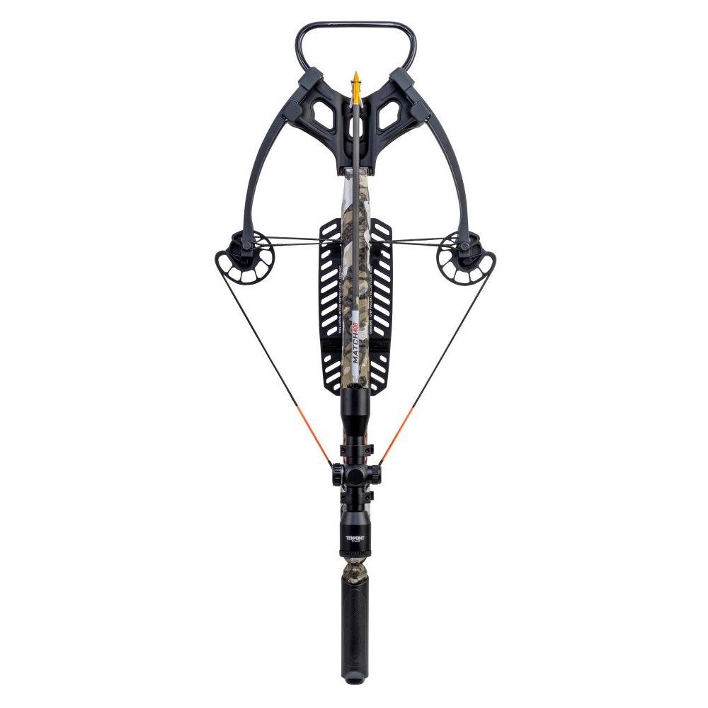 TenPoint Wicked RIdge Warrior 400 Crossbow Peak Camo with Scope Picture of Tenpoint Crossbow Technologies Warrior 400 Rope-Sled Adjustable Stock Pro-View 400 Scope