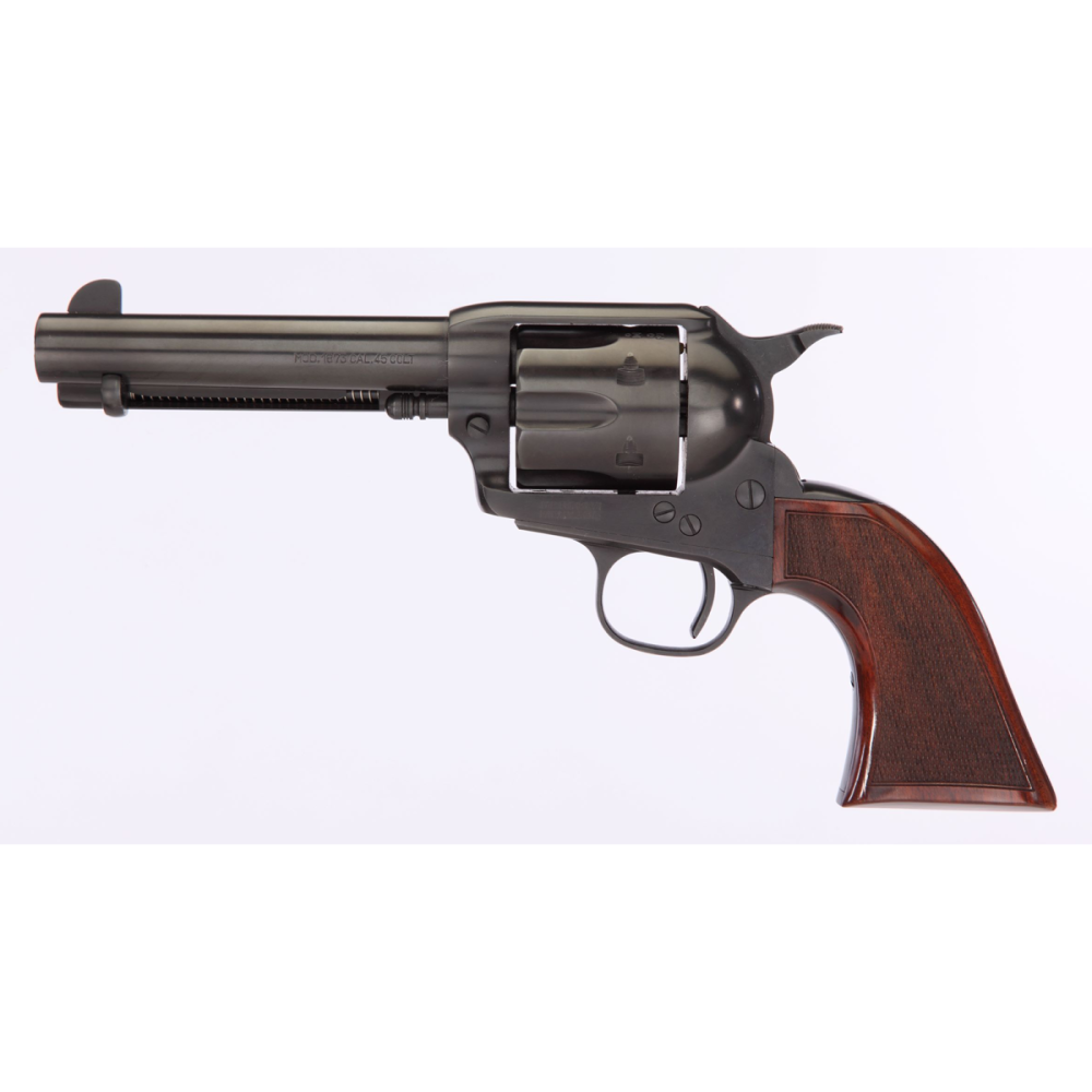Taylor's Runnin Iron Black Rock Handgun .45 Colt 6rd Capacity 4.75" Barrel Black with Walnut Tuned Picture of Taylor's & Company Firearms TAYLOR RUNNIN IRON 4.75in .45LC BLACK ROCK TUNED