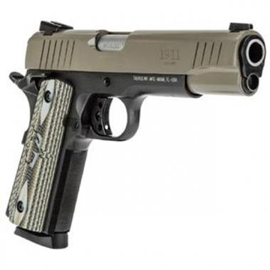 Taurus 1911 Cerakote Sand Handgun .45 ACP 8rd Magazine 5" Barrel VZ Grip Picture of Taurus International Inc. 1911 .45ACP BK/Cerakote Sand 5" 1x8 VZ Grip