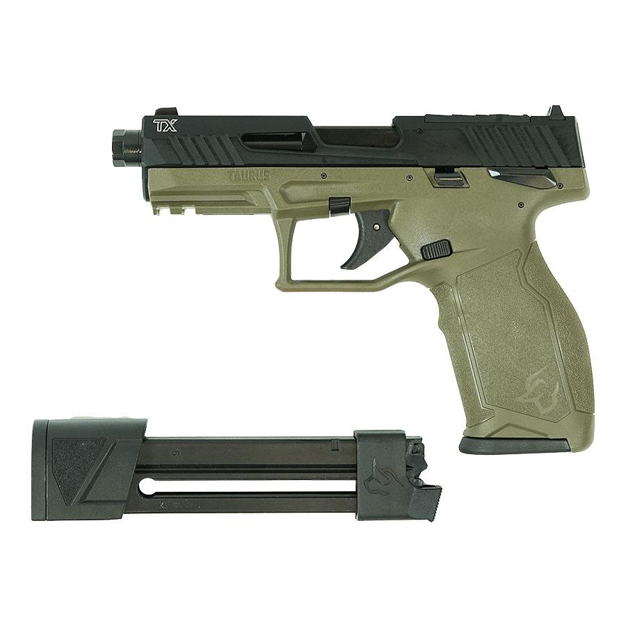 Taurus TX22 Handgun .22 LR 16& 22rd Magazines 4.6" Barrel Black Slide/ODG Frame T.O.R.O. Picture of Taurus International Inc. TAURUS 2TX 22 22LR 4.1'' ODG/BK 1x16 1x22RDS TORO