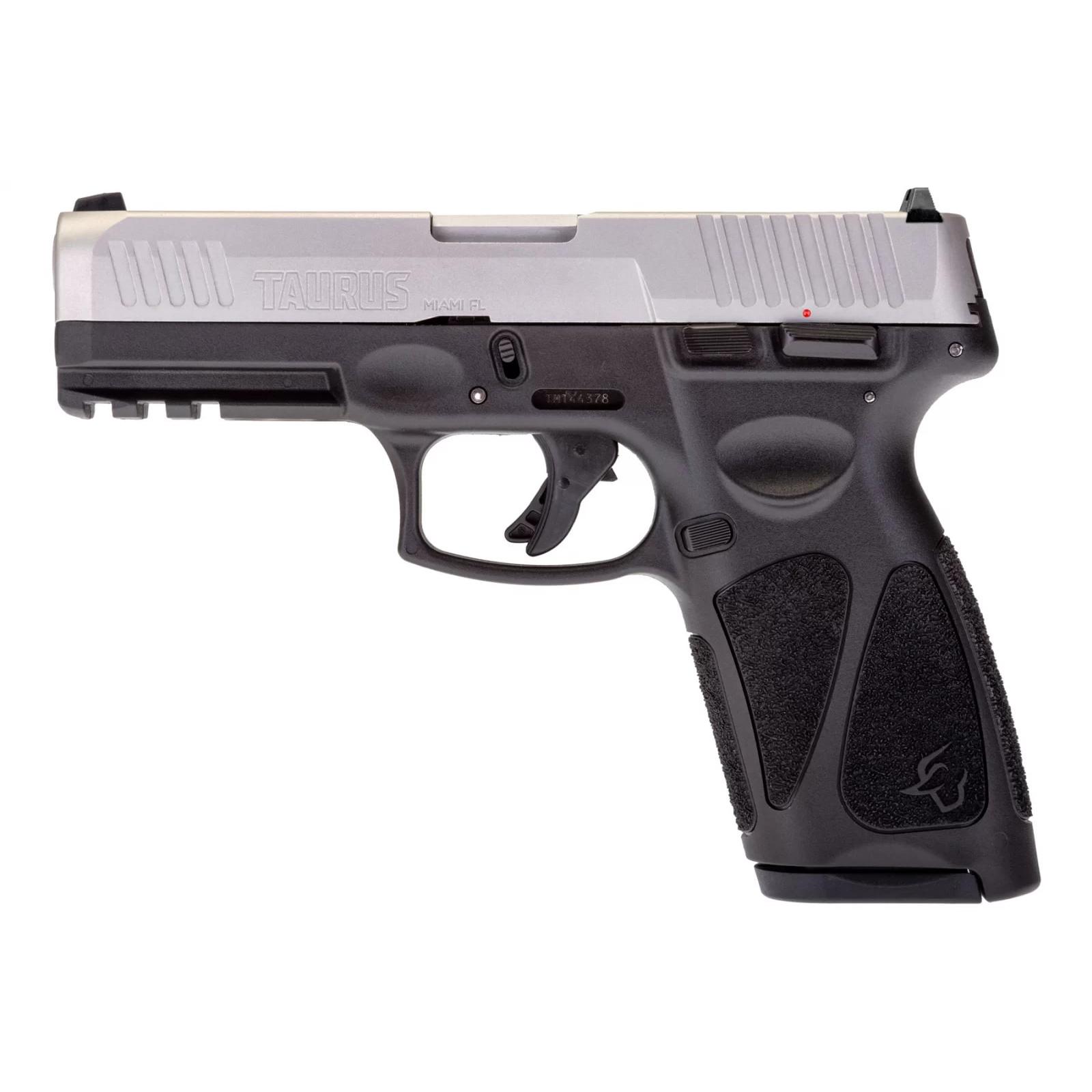 Taurus G3 Matte Stainless 9mm Luger Full Size 10rds Steel Sight 4" Barrel Picture of Taurus International Inc. G3B 9mm Luger BK/SS 4.0" BL 2x10 Rds