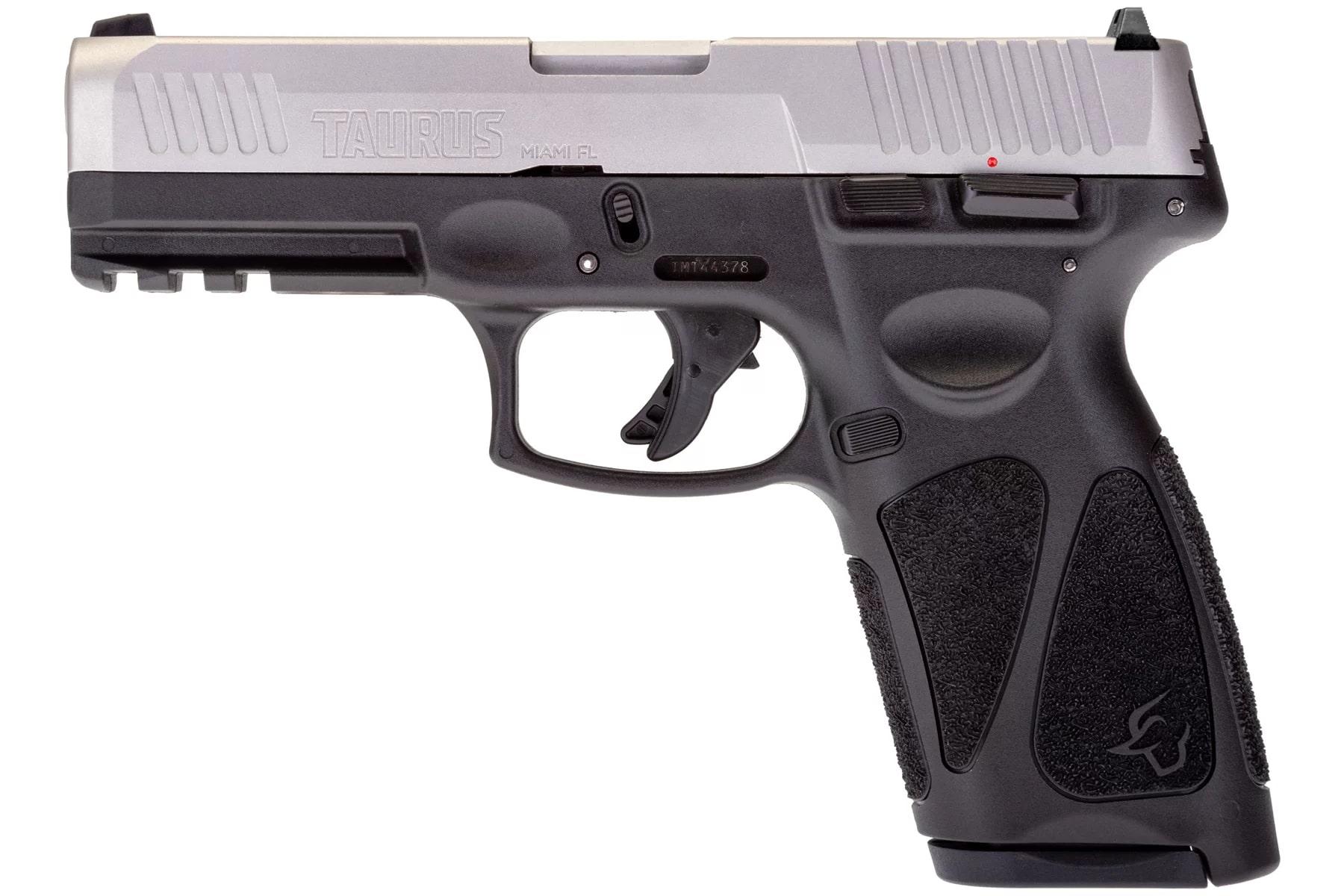 Taurus G3 Matte Stainless Handgun 9mm Luger 15rd Magazines 4.0" Barrel Steel Sights Picture of Taurus International Inc. G3B 9mm Luger BK/SS 4.0" BL 2x15 Rds