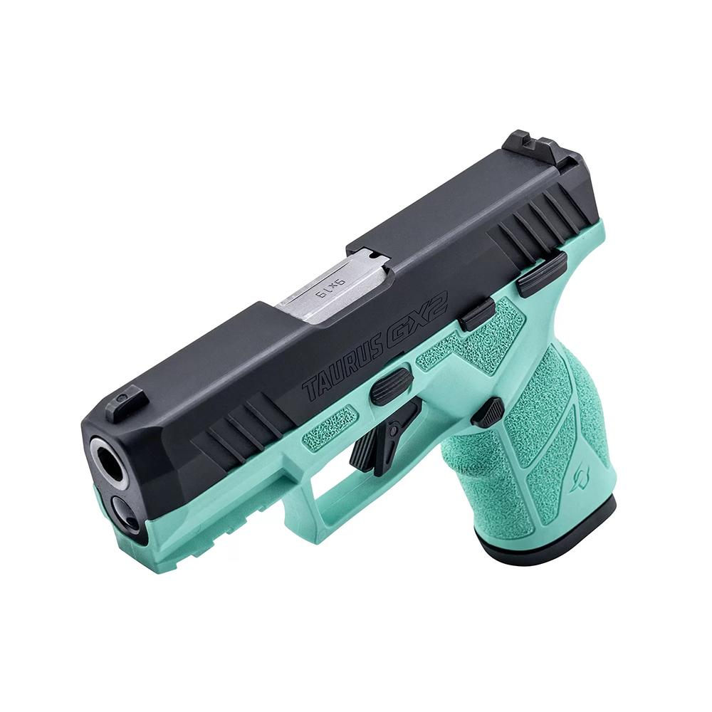 Taurus GX2 Handgun 9mm Luger 10rd Magazines (2) 3.38" Barrel Cyan Frame/Black Slide Picture of Taurus International Inc. TAURUS GX2 9MM 3.38'' 2x10 RDS CY/BK
