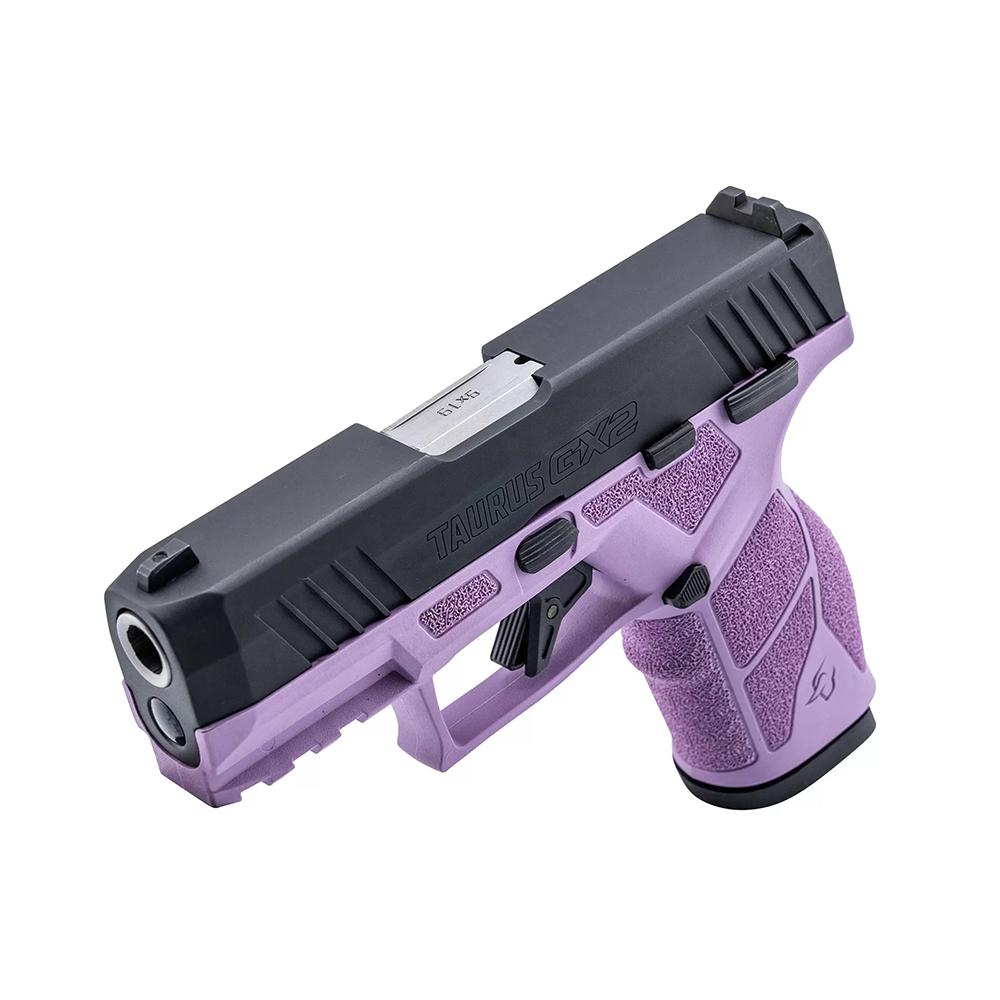 Taurus GX2 Handgun 9mm Luger 10rd Magazines (2) 3.38" Barrel Light Purple Frame/Black Slide Picture of Taurus International Inc. TAURUS GX2 9MM 3.38'' 2x10 RDS LP/BK