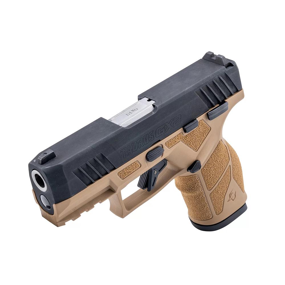 Taurus GX2 Handgun 9mm Luger 13rd Magazines (2) 3.38" Barrel Tan Frame/Black Slide Picture of Taurus International Inc. TAURUS GX2 9MM 3.38'' 2x13 RDS TAN/BK