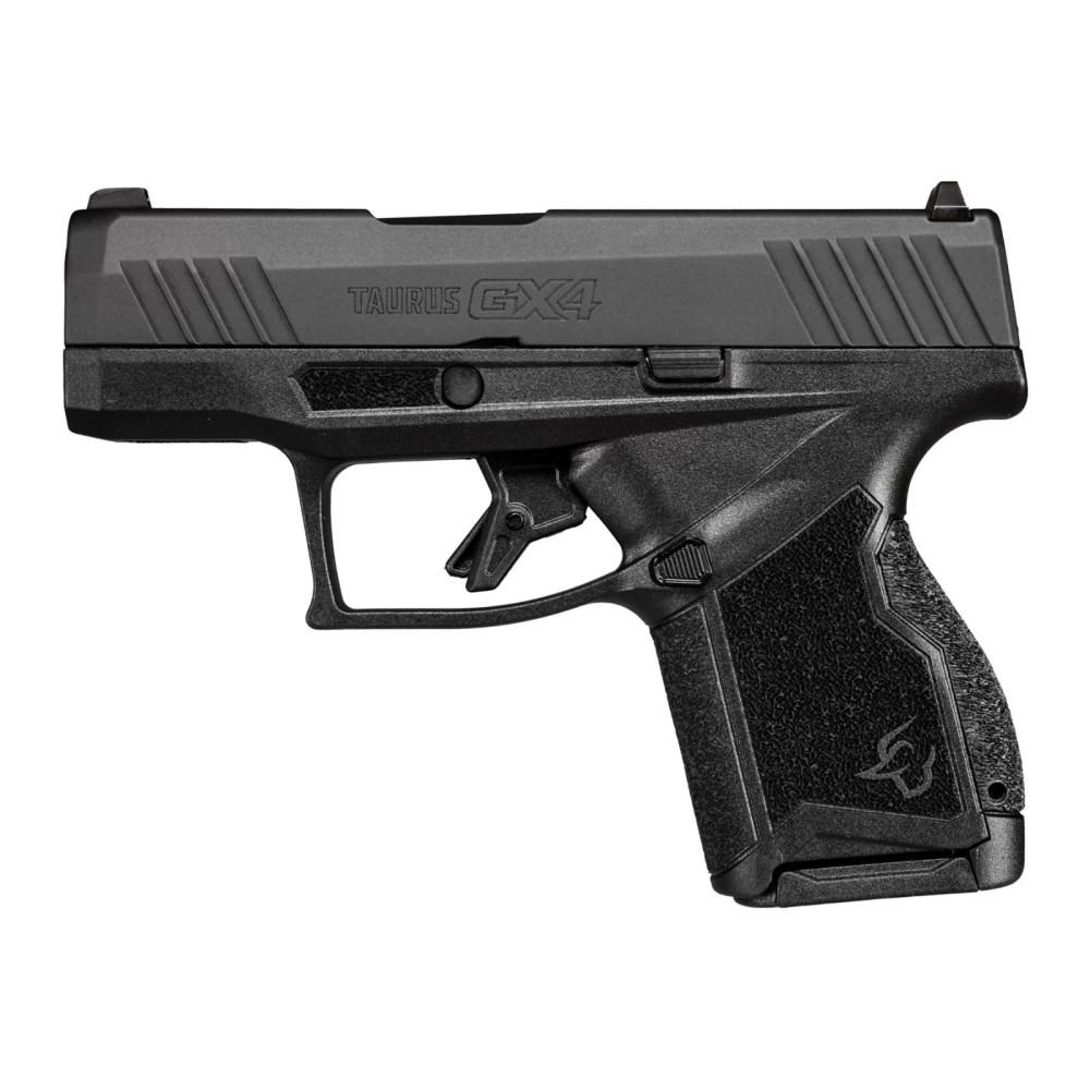 Taurus GX4 Handgun 9mm Luger 11rd Magazines (2) 3.06" Barrel Black with B&W Flag Holster Picture of Taurus International Inc. TAURUS GX4 9MM BK/BK 3.0'' 2x11 MFT BW HOLSTER