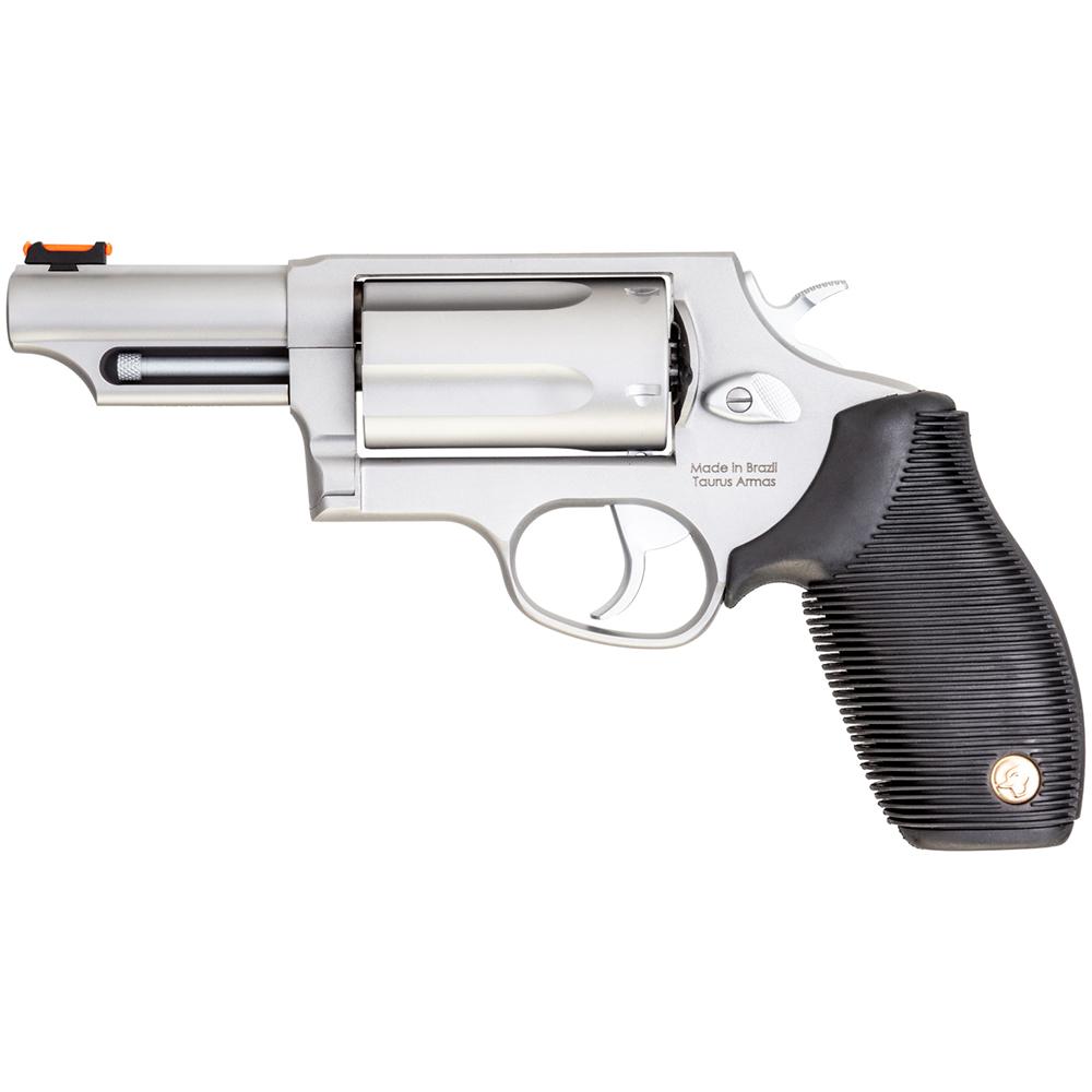 Taurus Judge Handgun 45 Colt/410 ga. 5rd Capacity 3" Barrel Stainless Finish Picture of Taurus International Inc. M4410TKR-3SS JUDGE 2.5" 3" BRL MATTE STS 5/SHOT
