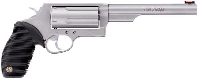 Taurus Judge Magnum Handgun .45 Colt/.410 ga 5rd Capacity 6.5" Barrel Matte Stainless Finish Picture of Taurus International Inc. JUDGE .45COLT/.410MAG SS 6-1/2?? 5-RDS