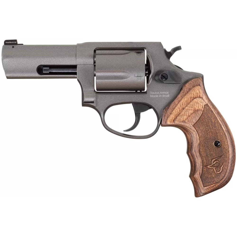 Taurus Defender 605 Handgun 357 Mag/38 Spl 5rd Capacity 3" Barrel  Black with Wood Grips Night Sights Picture of Taurus International Inc. TAURUS 605 .357MAG 3'' 5 RDS TUNGSTEN N.S. WOOD GRIP