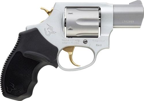 Taurus 856 Ultra Lite .38 Spl(+P) 6rds 2" Barrel Stainless w/Gold Accents Picture of Taurus International Inc. 856 Ultra Lite 38Spl SS 2" 6 Rds Gold Accent