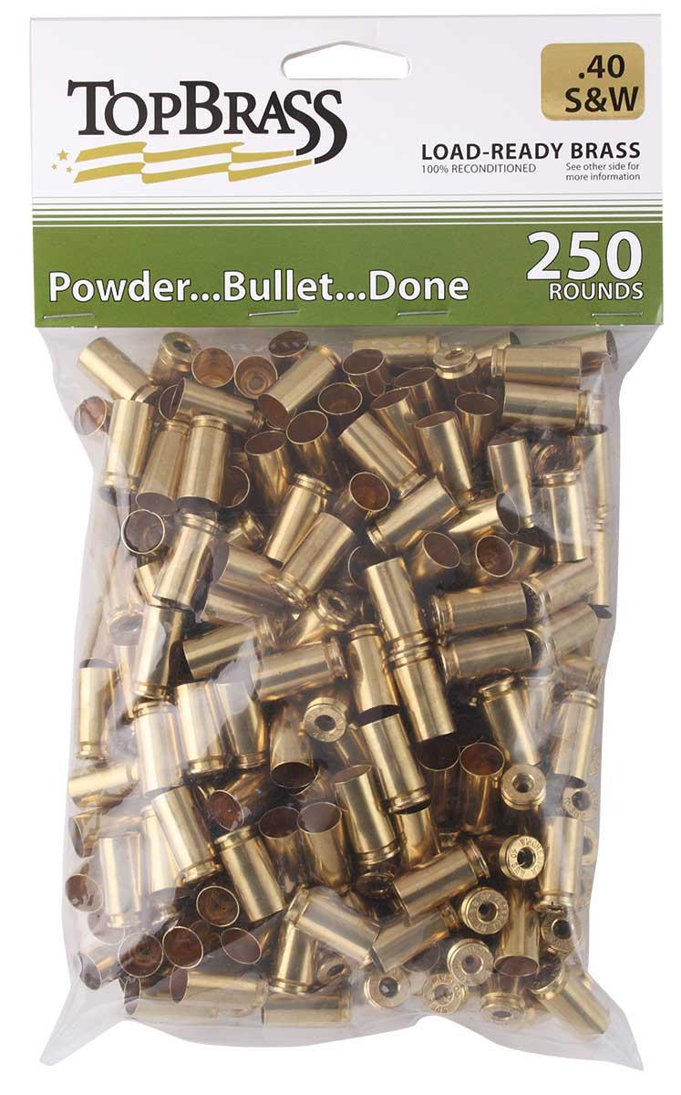 Top Brass Unprimed Remanufactured Handgun Brass .40 S&W Bulk Grade A+ 250/ct
