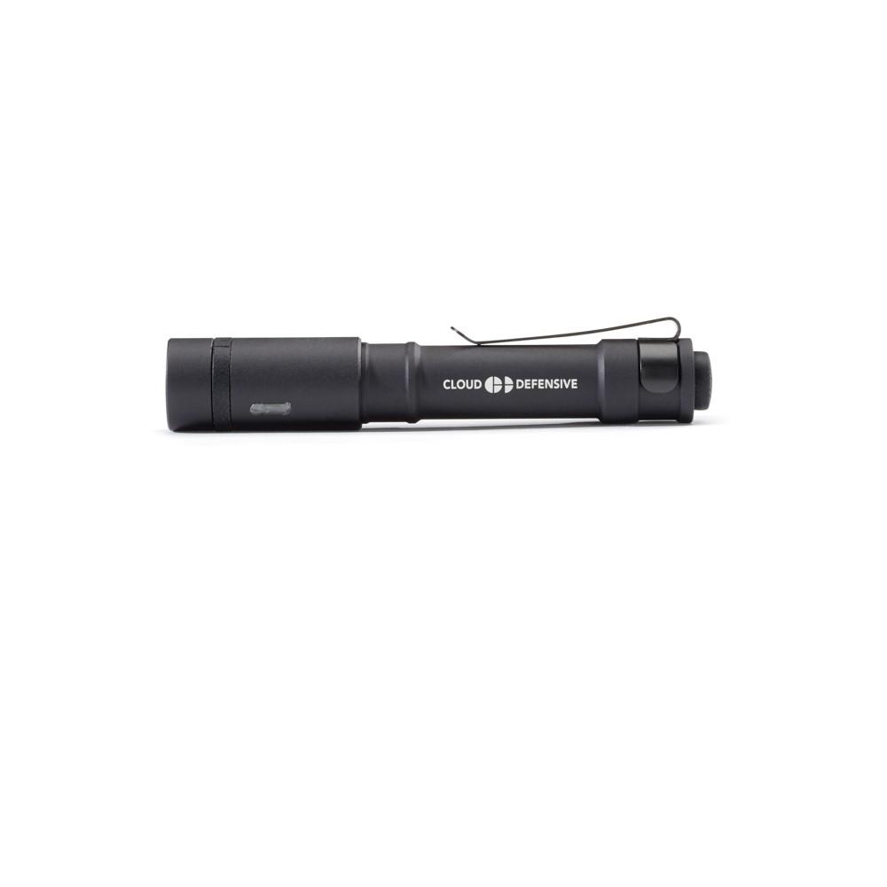 Cloud Defensive Chircro Admin Flashlight 350 Lumens with Hat Clip Picture of Cloud Defensive CHICROAdminLightHi/Lomode 350Lumens/hi35Lumns/Lo10440 battMicroUSBChargCord