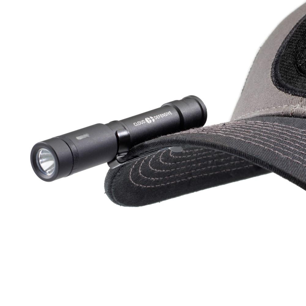 Cloud Defensive Chircro Admin Flashlight 350 Lumens with Hat Clip Picture of Cloud Defensive CHICROAdminLightHi/Lomode 350Lumens/hi35Lumns/Lo10440 battMicroUSBChargCord