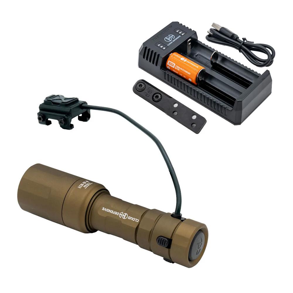Cloud Defensive Rein Micro Rifle Weapon Light 1000 Lumen FDE Picture of Cloud Defensive CLOUD DEFENSIVE REIN MICROLIGHT 3.0 HIGH OUTPUT 95000 CANDELA FDE