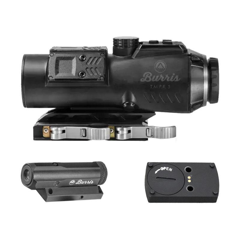 Burris T.M.P.R. 5 Modular Prism Kit : 5x32 AR Reticle / Red Laser Sight & Battery Pack Riser