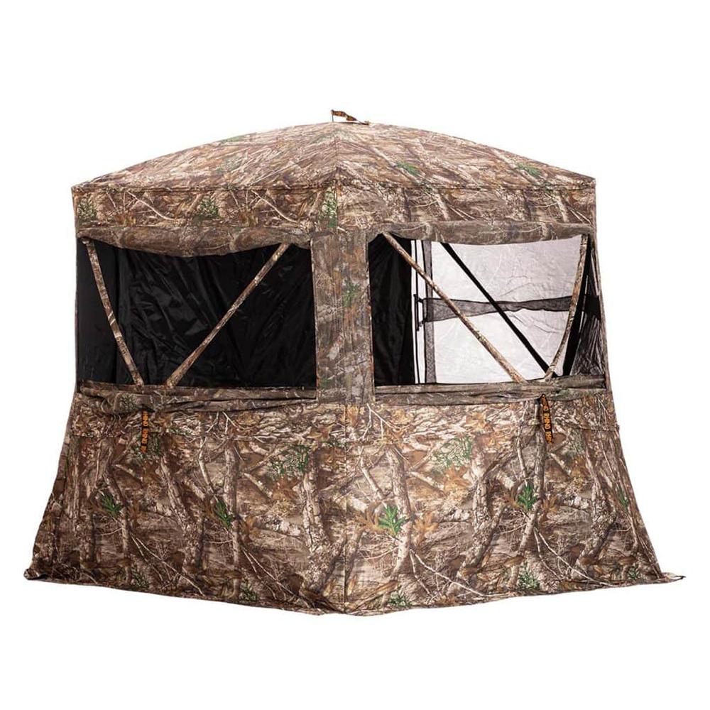Rhino Blinds Low Hub Pro FD Ground Blind Realtree Edge Picture of Rhino Blinds Rhino Low Hub Pro FD RTE-Low Hub Design W/Full Door 600D Realtree Edge