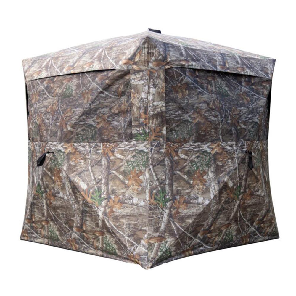 Rhino RB140 3 Person Ground Blind Realtree Camo Picture of Rhino Blinds Rhino RB140-E Man 5 Hub Design Realtree Edge 150D