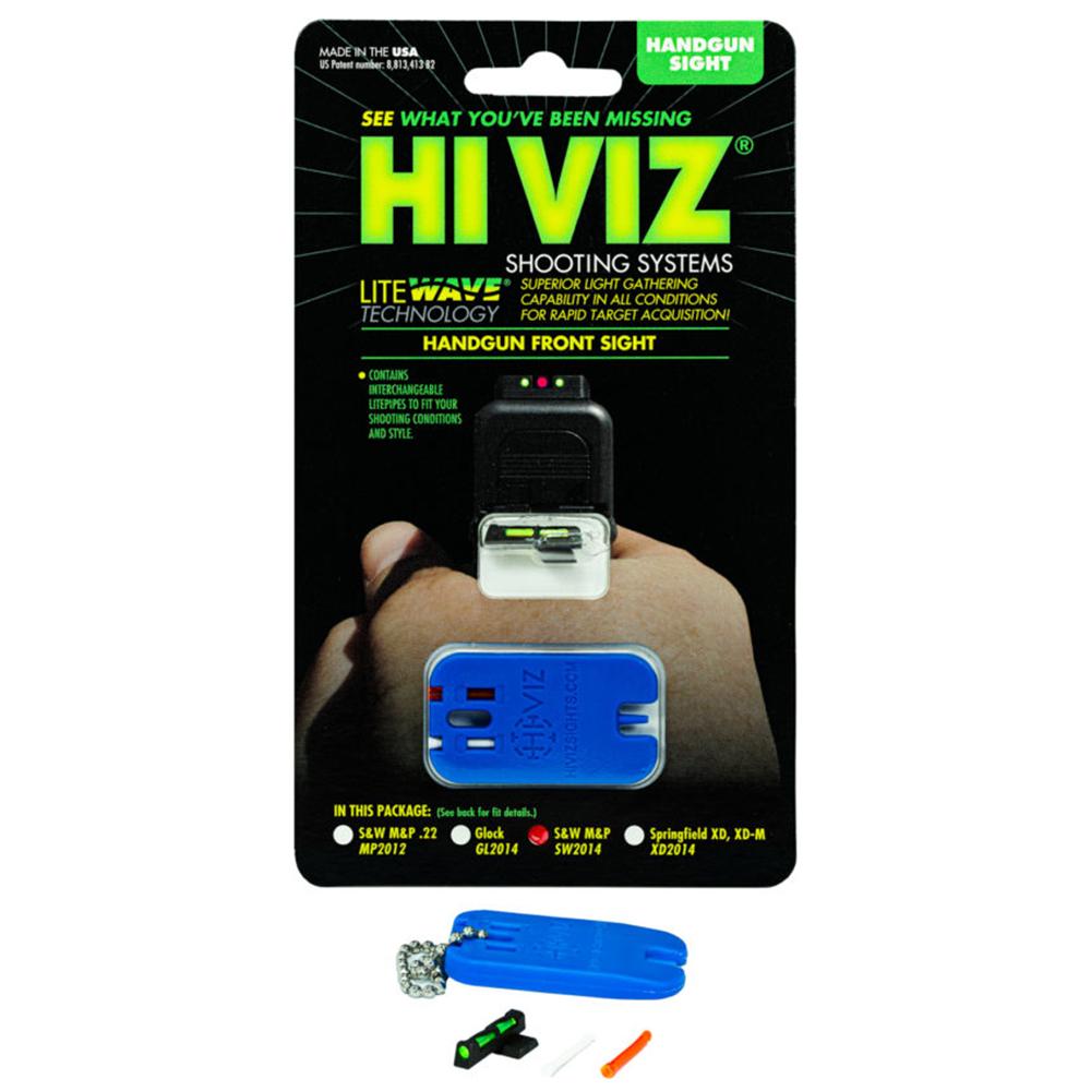 HIVIZ LiteWave Fiber Optic Night Sights Front Sight for S&W M&P 9/40/45 Green/Red/White Picture of North Pass Ltd. Hiviz NIGHT SITE S&W SHIELD 9/40/45 FRONT RED/GRN/W