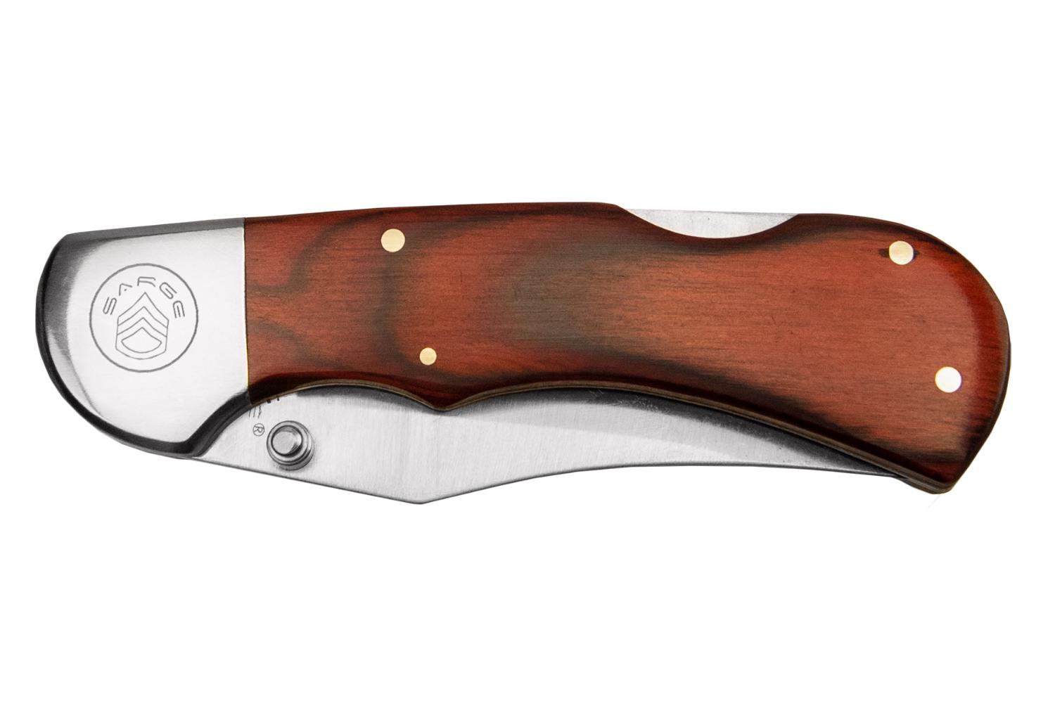Sarge Knives Gambler Lock Back Folding Knife 2-3/4" Clip Point Blade Wood Picture of Sarge Knives SARGE GAMBLER - LOCK BACK FOLDER