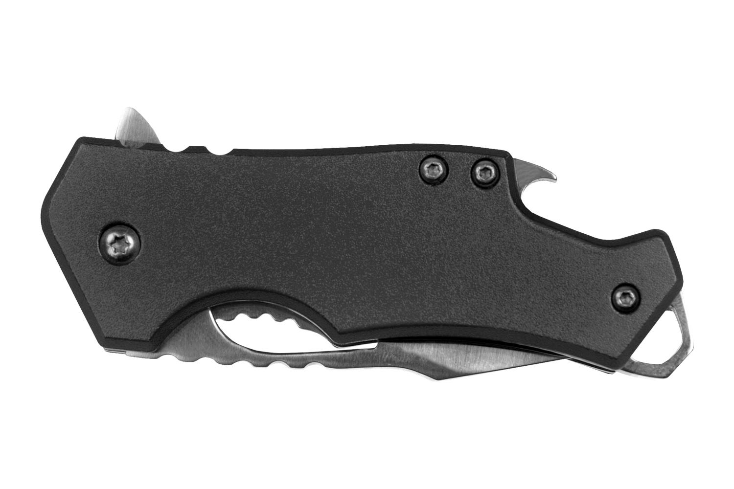 Sarge Knives Black Fuse Folding Knife 2 3/8" Blade Black with Bottle Opener Picture of Sarge Knives SARGE BLACK FUSE-KNIFE & BOTTLE OPENER 2.375" BLADE