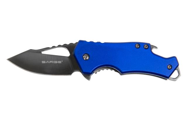 Sarge Knives Blue Fuse- Blue Pocket Knife & Bottle Opener Picture of Sarge Knives SARGE BLUE FUSE-KNIFE & BOTTLE OPENER 2.375" BLADE