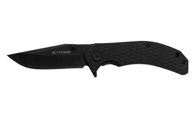 Sarge Knives Shadow - Stonewashed Swift Assist Folding Knife Picture of Sarge Knives SARGE SHADOW - STONEWASHED SWIFT ASSIST FOLDER