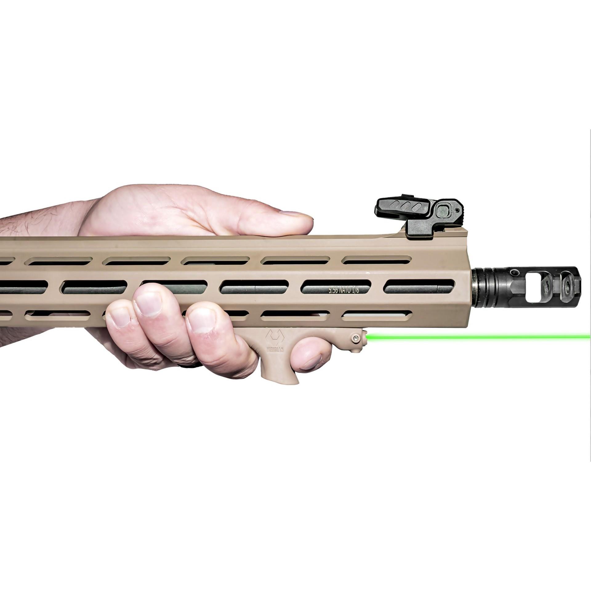 Viridian HS1 FDE Handstop with Green Laser M-Lok Mounting Picture of Viridian Green Laser Viridian HS1 Green Laser FDE M-Lok Mounting