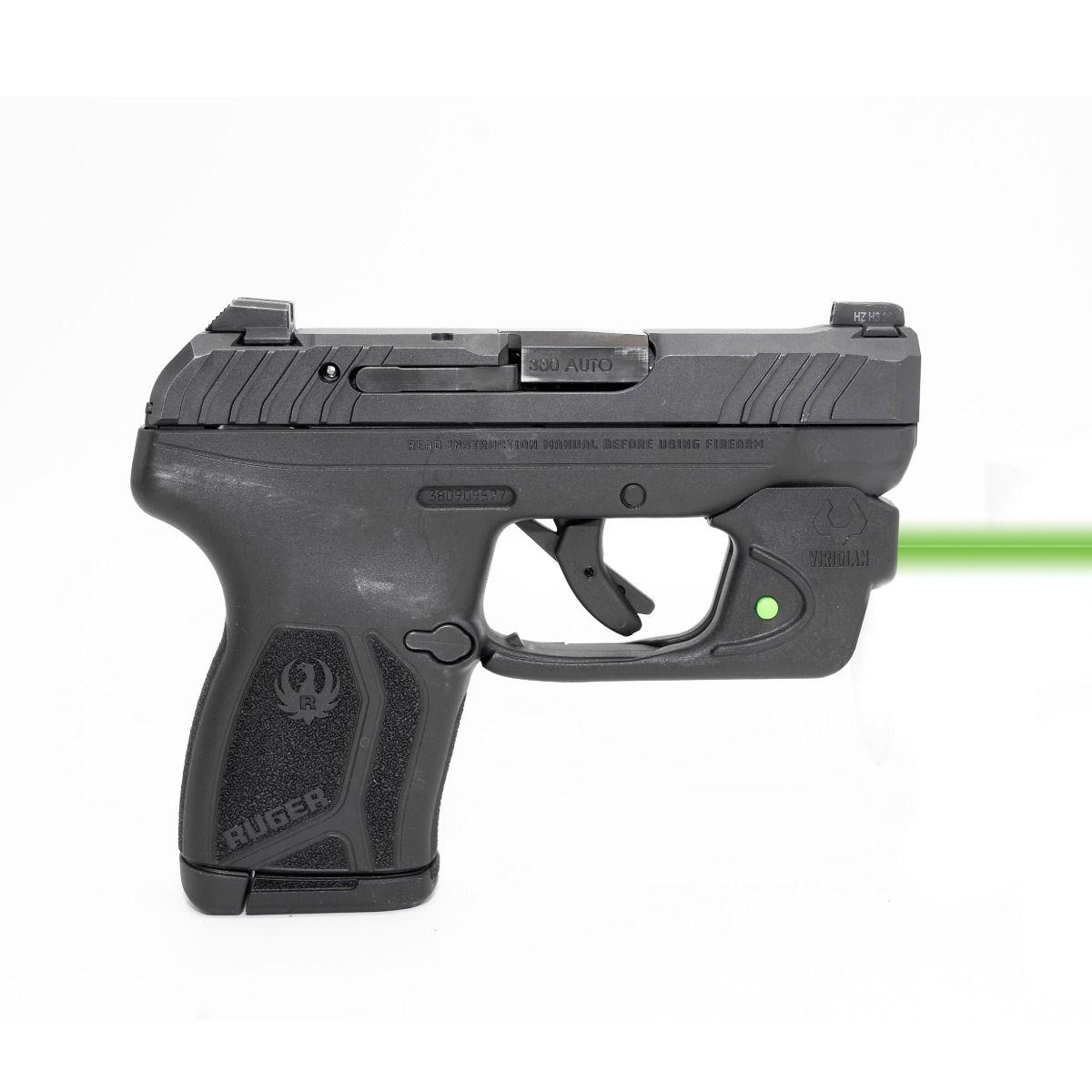 Viridian Essential Green Laser Sight for Ruger LCP Max Picture of Viridian Green Laser Viridian E Series Green Laser Black LCP MAX