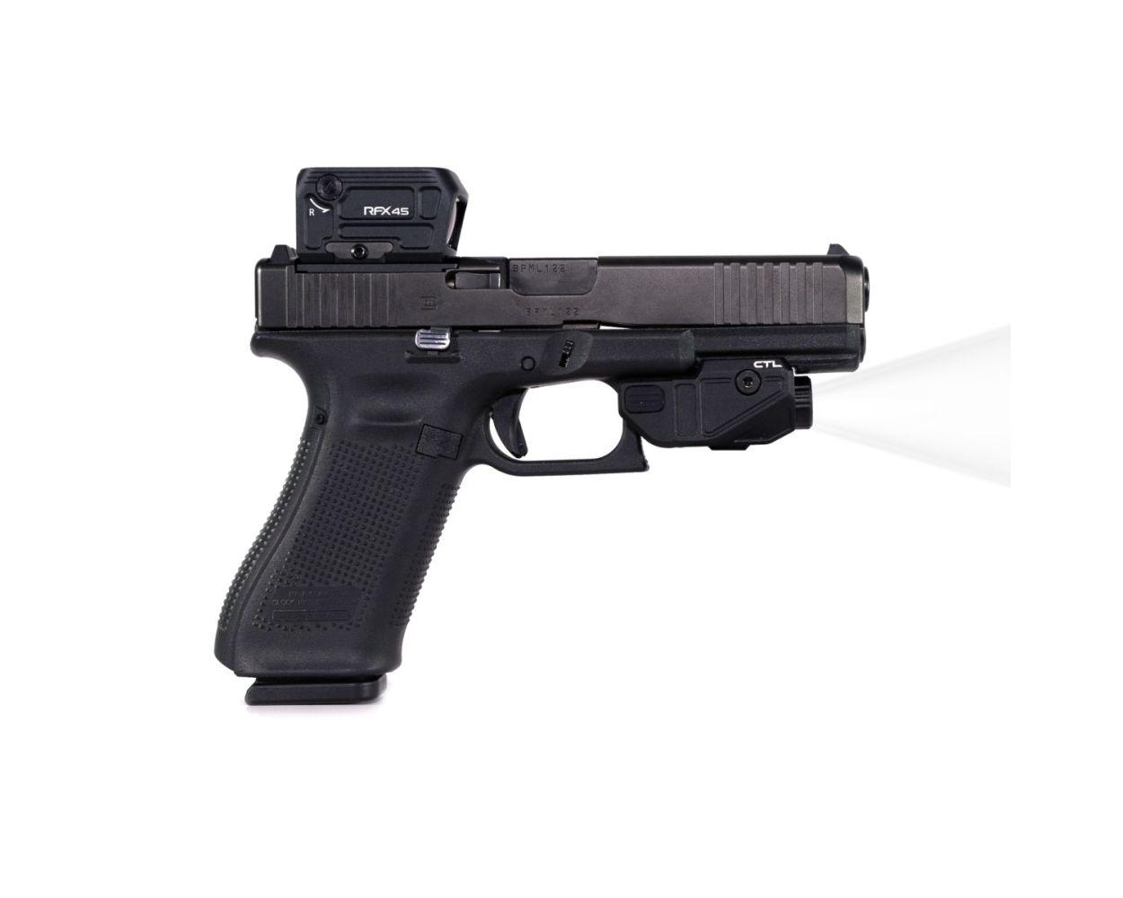 Viridian Custom CTL for Glock 17/19/22/23 580 Lumen Tactical Light w SAFECharge Picture of Viridian Green Laser Viridian Custom CTL for Glock 17/19/22/23 580 Lumen Tactical Light