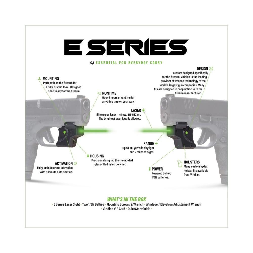 Picture of Viridian Green Laser Viridian E Series Green Laser Black Ruger MAX-9 w/ Kydex Holster IWB RH