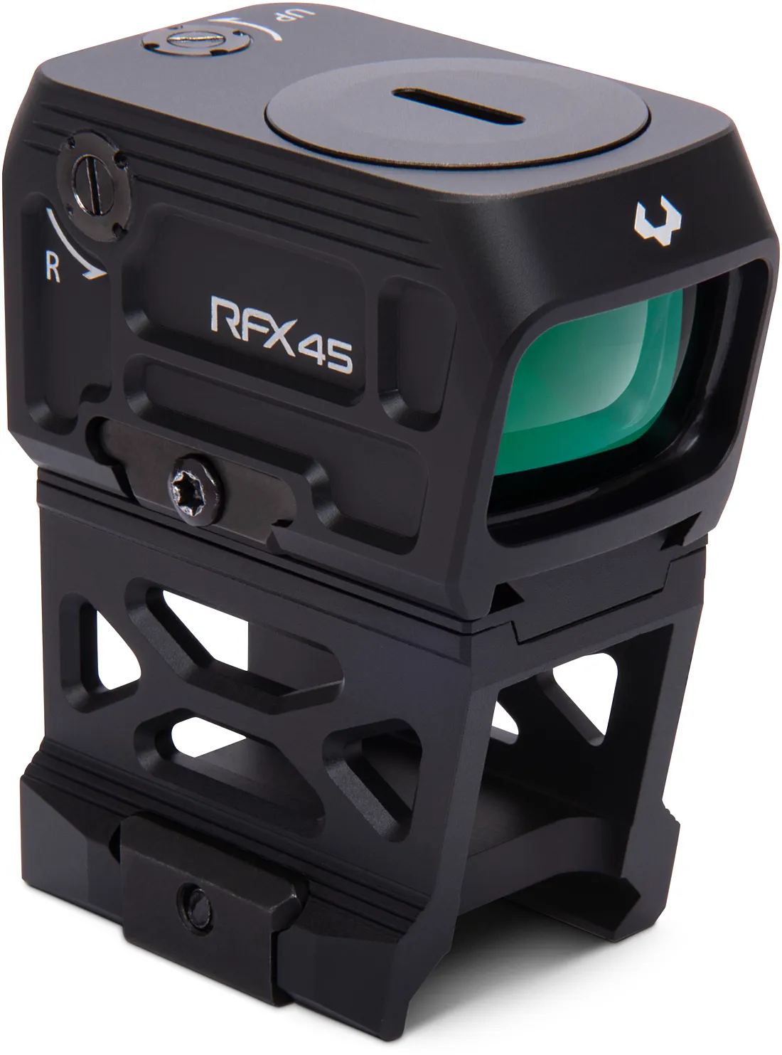 Viridian RFX45 Pro Closed Emitter Green Dot Reflex Sight ACRO Compatible INSTANT-ON Includes Plates & Mounts Picture of Viridian Green Laser Viridian RFX45 Pro Closed Emitter Green Dot Sight ACROcompatible INSTANT-ON