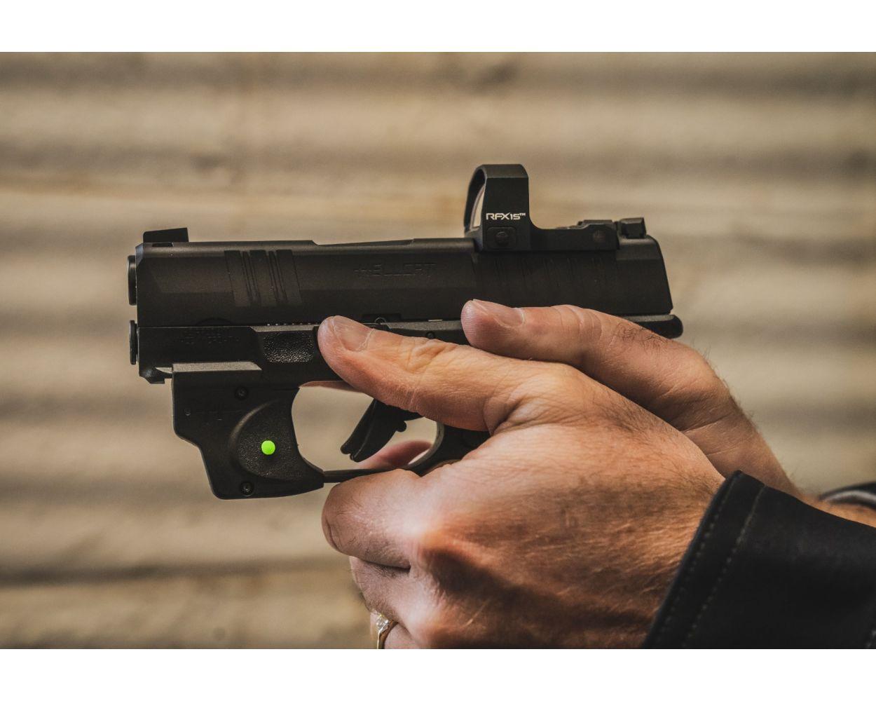 Viridian RFX15 1x17 Micro Green Dot Reflex Sight - SHIELD Mounting pattern INSTANT-ON Picture of Viridian Green Laser Viridian RFX15 1x17 Micro Green Dot SHIELD Mounting pattern- INSTANT-ON