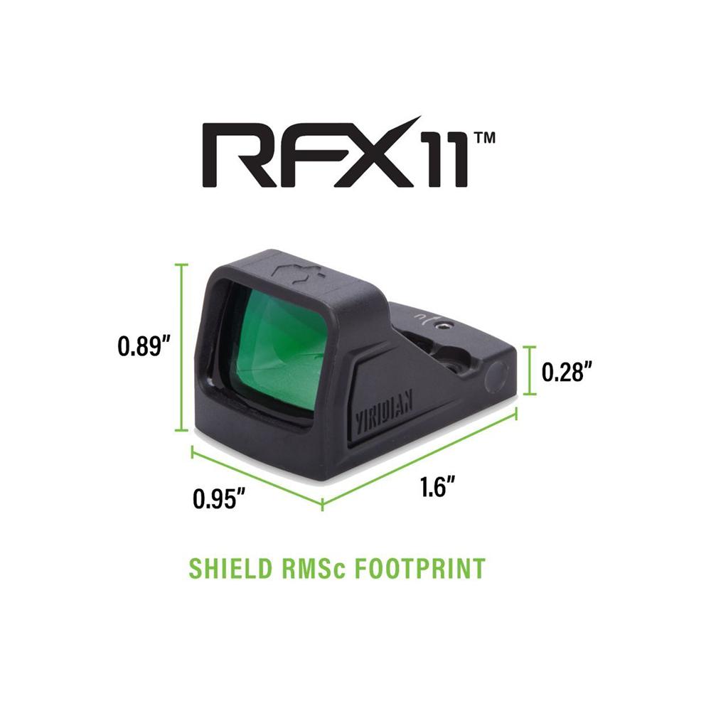 Viridian RFX11 Custom Green Dot Reflex Sight for Walther PDP/WMP Black Shield RMSc Footprint-Must use Optic Plate Picture of Viridian Green Laser Viridian Custom RFX for Walther PDP and WMP includes adapters polymer Black