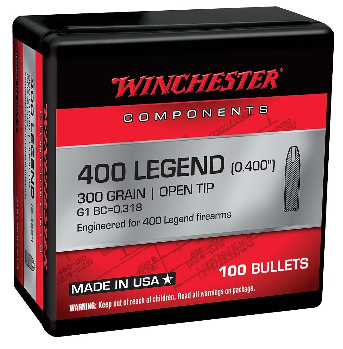 Winchester 400 Legend Rifle Bullets 400 LEGEND Subsonic Open Tip 300 GR 100 Count