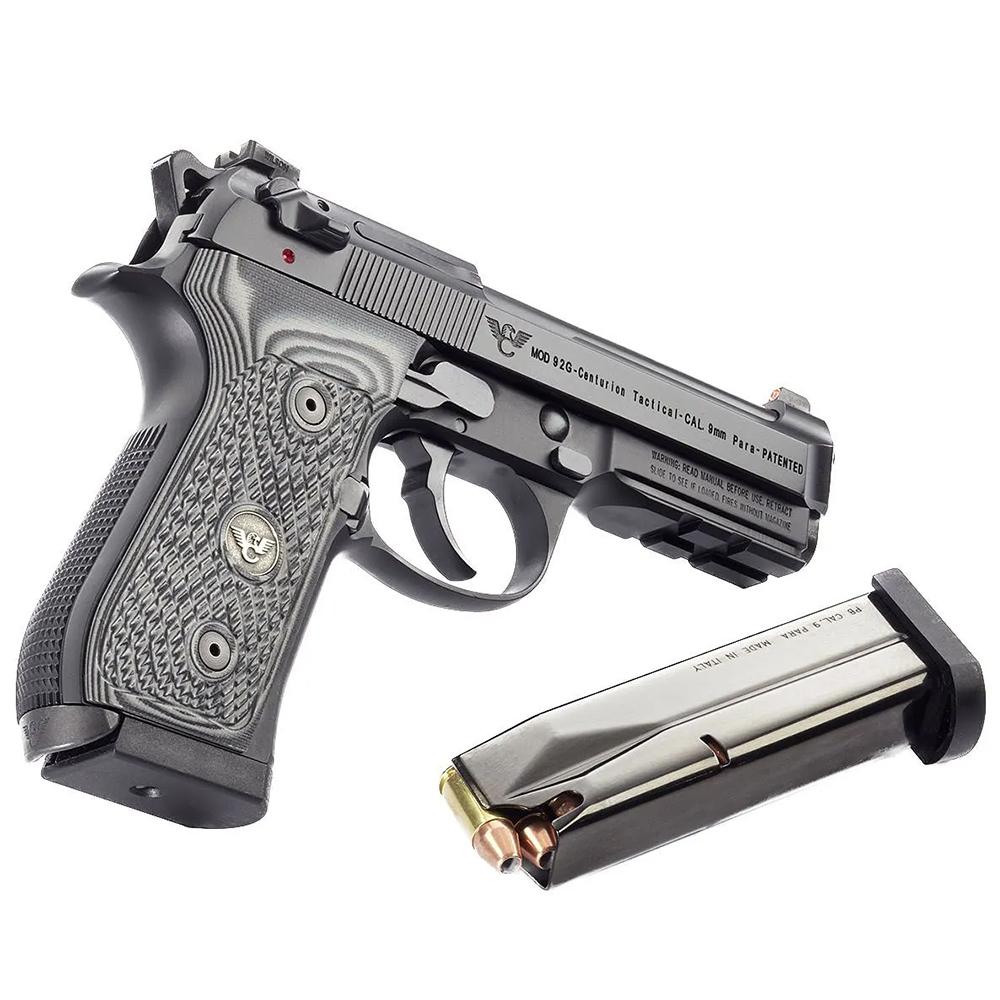 Wilson Combat Beretta 92G Centurion Tactical Handgun 9mm Luger 17rd (2) and 20rd (1) Magazines 4.25" Barrel Black Picture of Wilson Combat WILSON COMBAT BERETTA 92G CENTURION TACTICAL 9MM