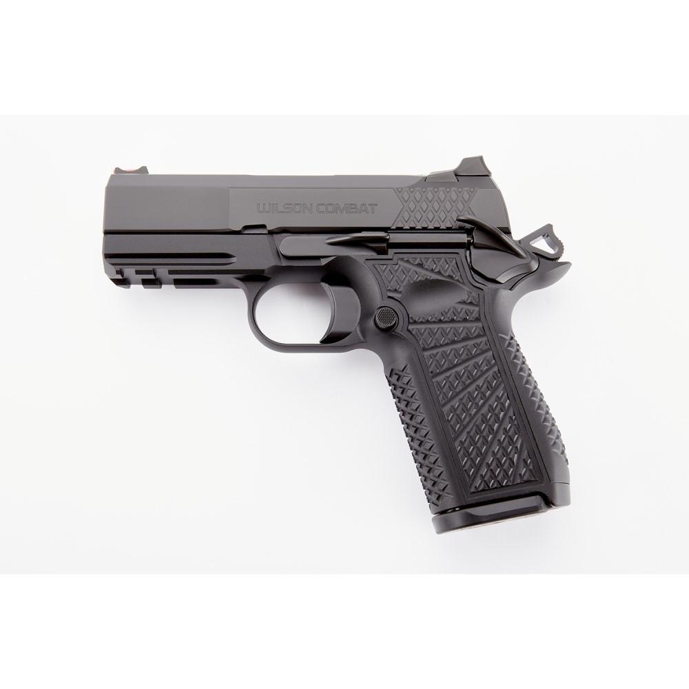 Wilson Combat SFX9 Double-Stack Handgun 15rd Sub-Compact 9mm Luger 15rd Magazines (2) 3.25" Barrel Black Lightrail Frame Picture of Wilson Combat SFX9 Compact 3.25in X-TAC Pattern Lightrail Black DLC 9mm 15rd Mags