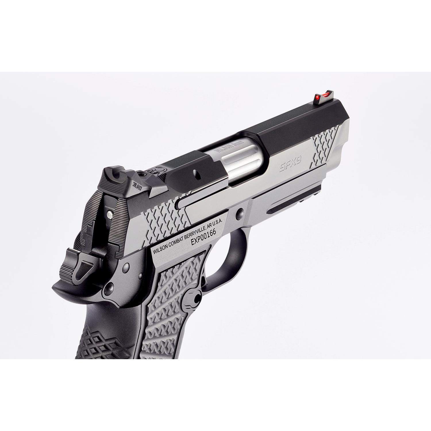 Wilson Combat SFX9 Double-Stack Compact Handgun 9mm Luger 15rd Magazines (2) 4" Barrel Black Lightrail Frame Ambidextrous Safety Picture of Wilson Combat Wilson Combat SFX9 Compact X-Tac Lightrail 4" AMBI Black 9mm 15rd Mag