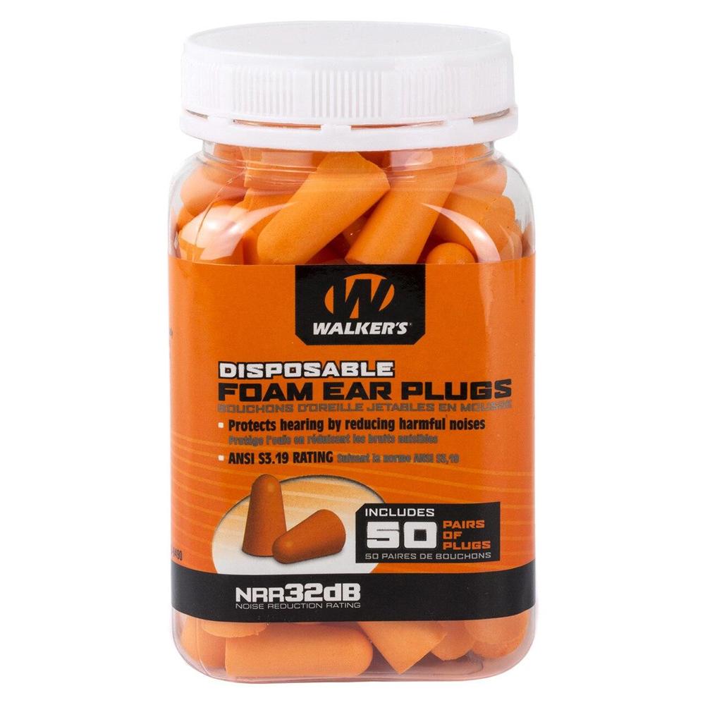 Walker's Foam Ear Plugs 32dB Jar 50/ct